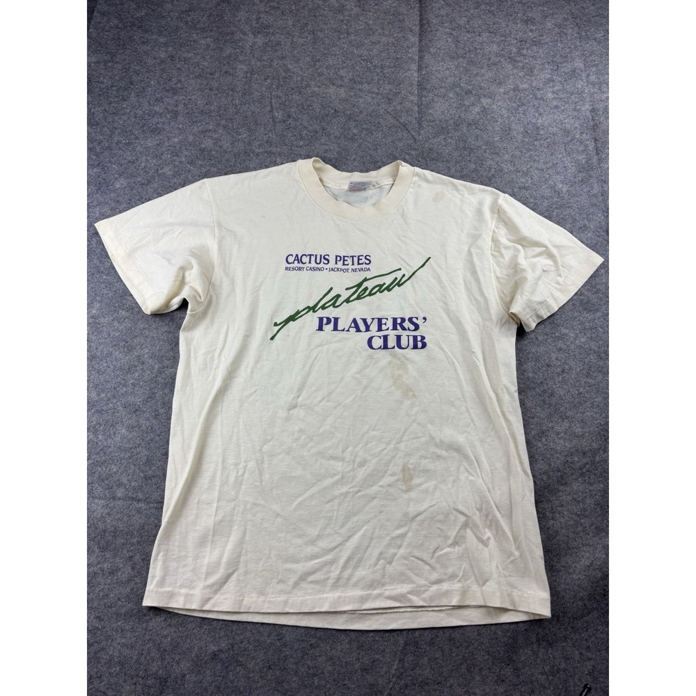 VTG 90s Hanes Heavyweight 50/50 Single Stitch Cactus Petes Casino Players Club L